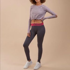 Gymshark Grey/Cranberry Fit Leggings, Medium